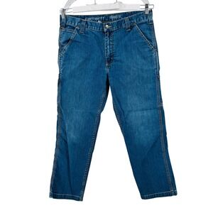 Carhartt Carpenter Jeans Mens 35x30 Blue Relaxed Fit Utility Workwear Denim